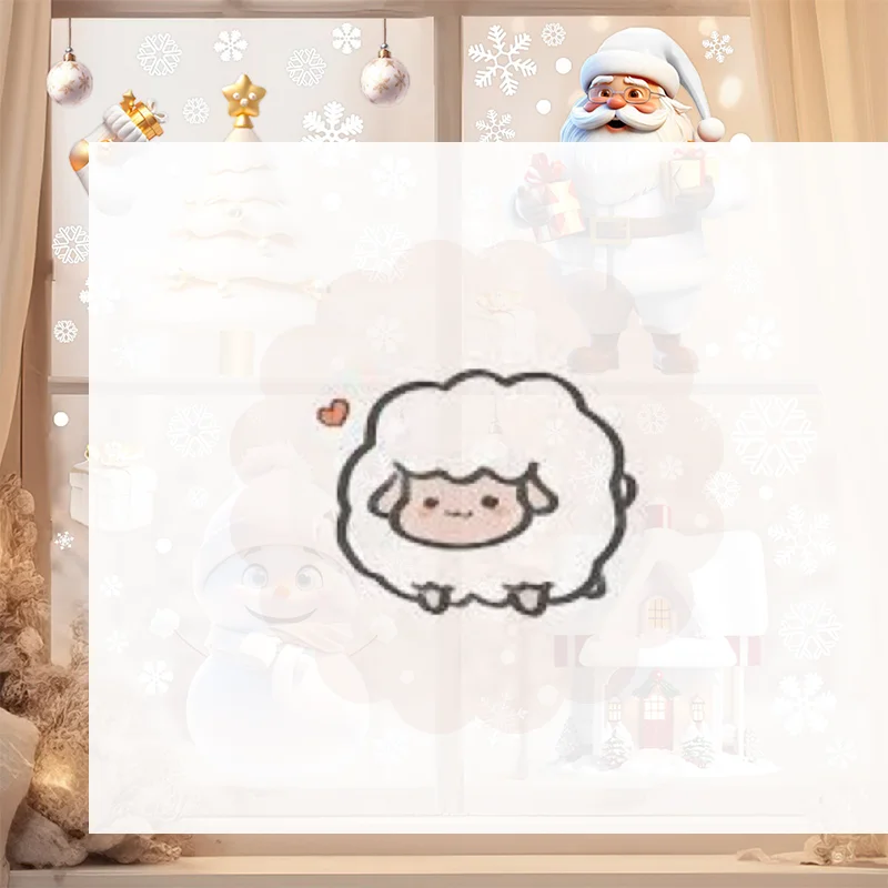 

Рождественский снеговик, снежинка, Санта-Клаус, украшения для домашней вечеринки, наклейки, электростатические наклейки на стены для стеклянных окон, Новый год