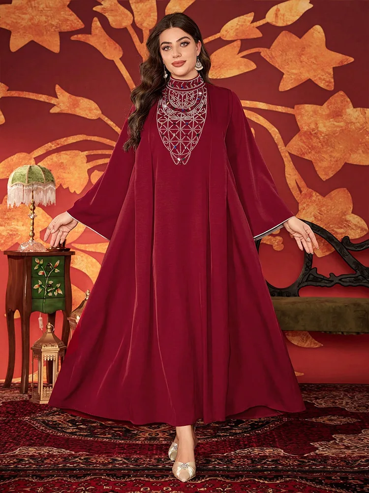 

Элегантный кафтан с бриллиантами Абая Дубай, женское мусульманское вечернее платье, турецкий кафтан, Femme Musulmane, Vestidos, ислам, халат Джалабия