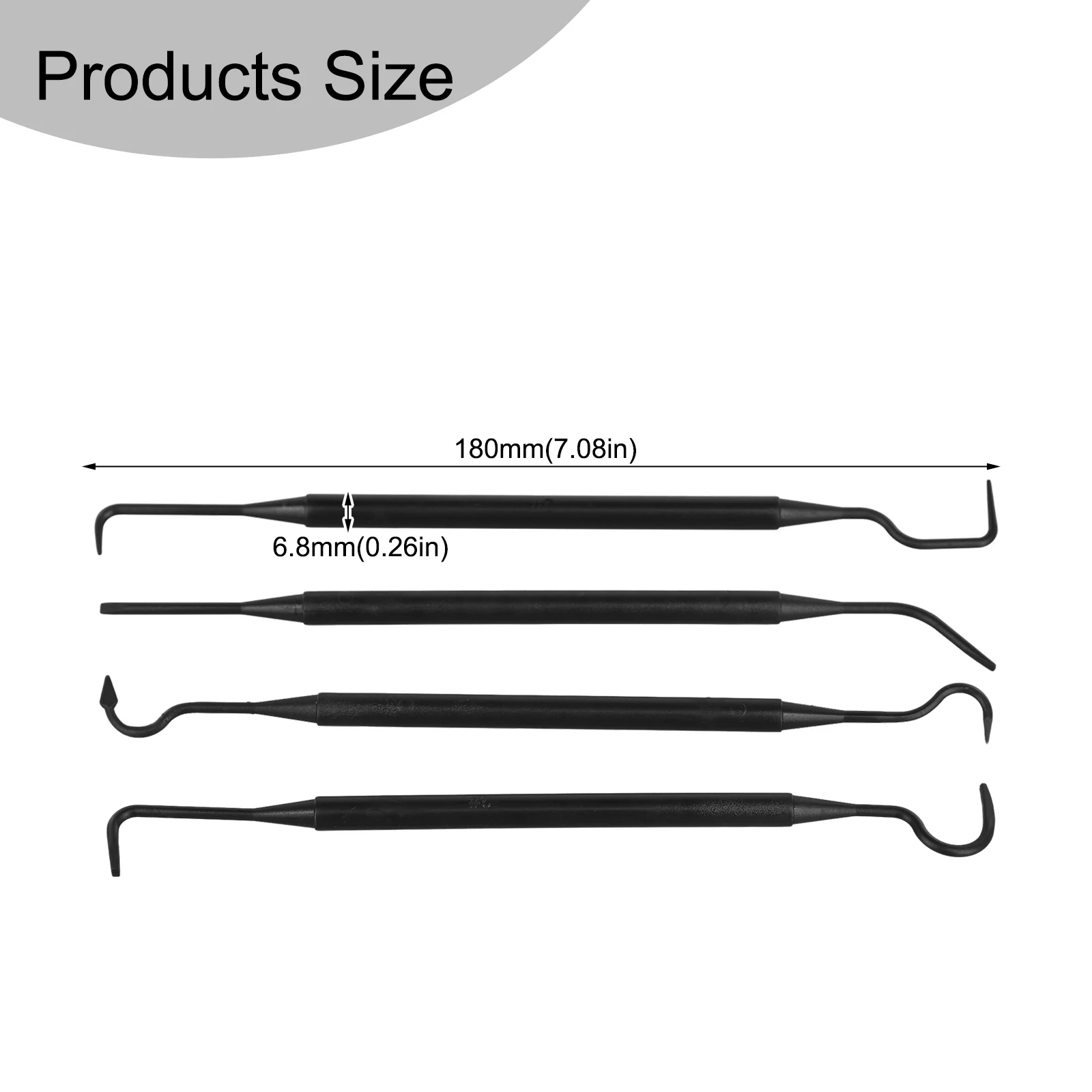 4 Buah Set Pick Nilon Ujung Ganda Alat Pembersih Detail Multifungsi Kit Alat Penghilang Mobil Aksesori Alat Tangan