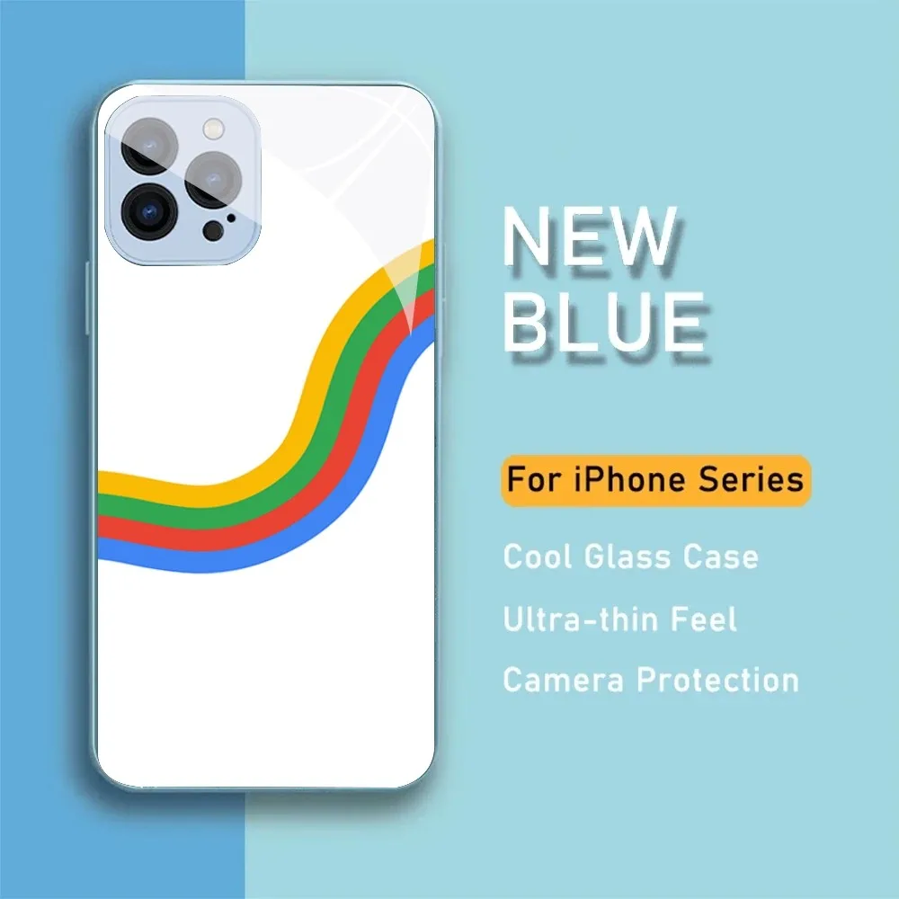 Three Primary Colors Phone Case For IPhone 15 14 13 12 Mini 11 Pro Max X XS XR 6 7 8 SE Plus Glass Hard Cover