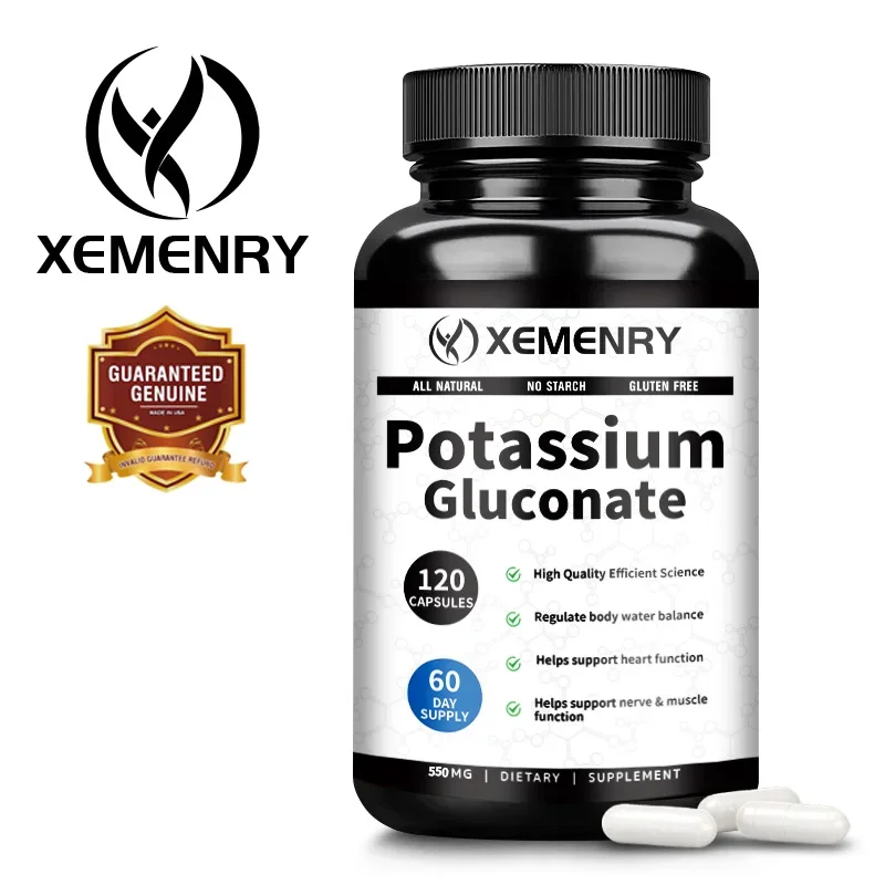 

Potassium Gluconate Capsules - Supports Bone, Skin, Muscle Health, Improves Sleep Quality, and Boosts Immunity