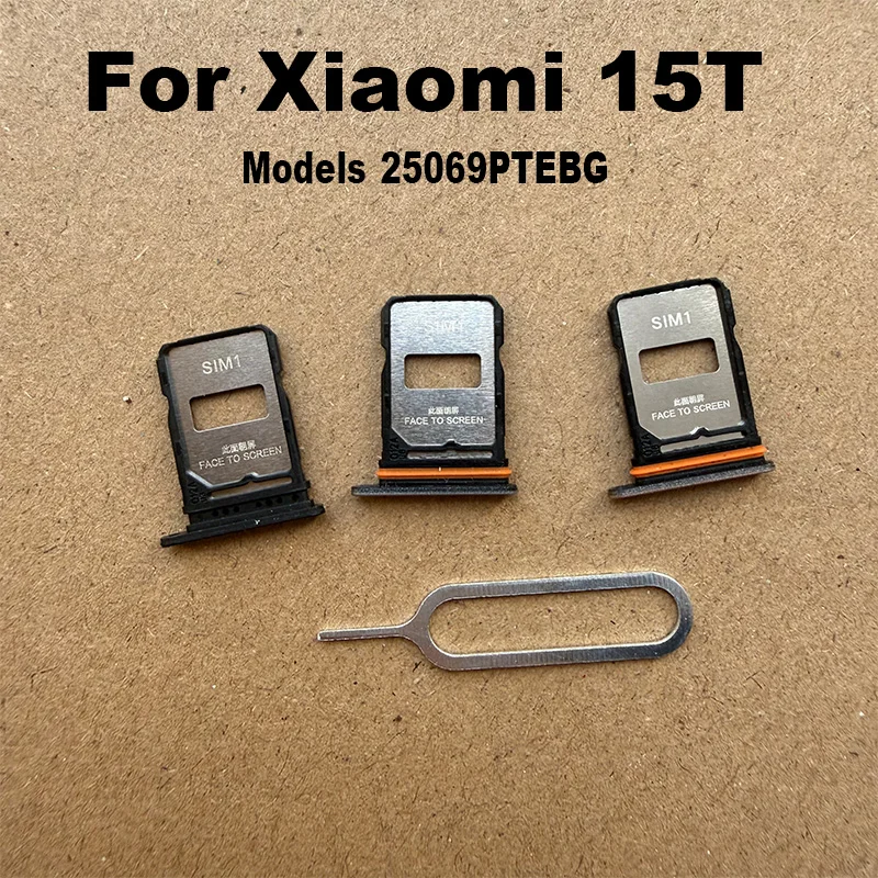 New For Xiaomi 15T Sim Card Tray Slot Holder Socket Adapter Connector Repair Parts Replacement 25069PTEBG
