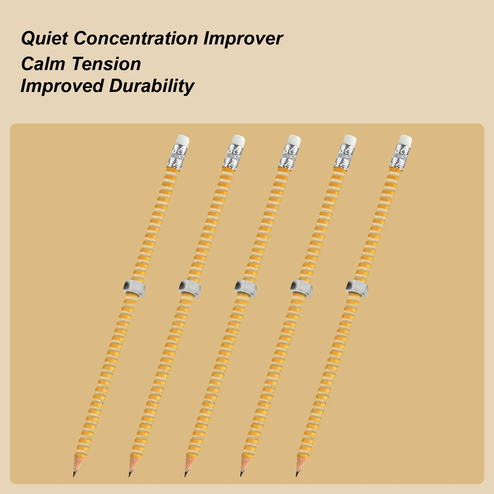 

5Pcs New Stress Relief ADHD Pencil Enhances Focus Relieve Anxiety Rotating Pen Threaded Fidget Pencil for Autism Kids