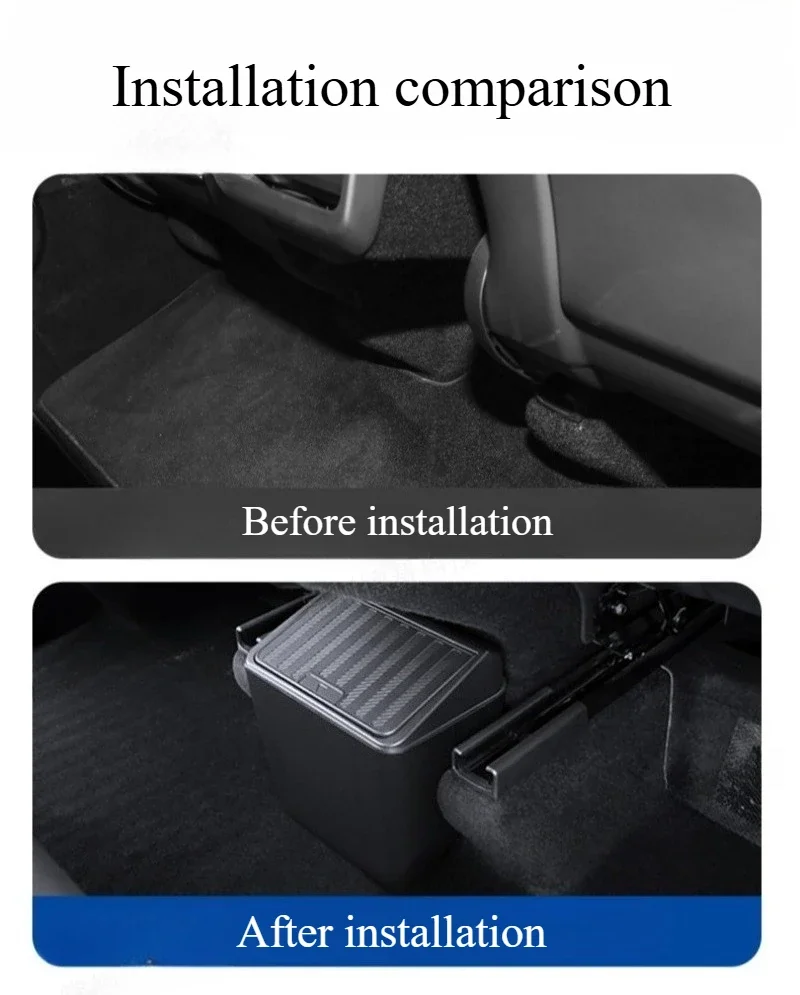 Rear Seat Trash Can Garbage Bin Under‑Seat Storage Box Organizer Tray For Tesla Model Y Juniper 2025 Car Interior Accessories 6