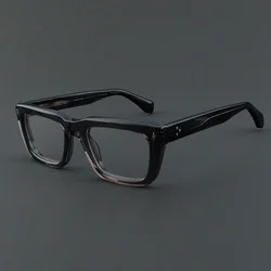 F·DRACON New Style Plate Glasses Frame Square Retro Men's GlassesFrame Fashionable Thick Optical Prescription Glasses For Men