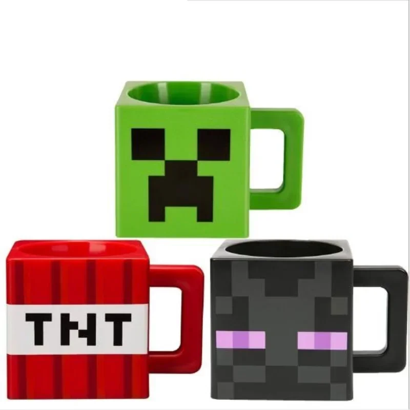 New Minecraft Lawn Cup Funny PVC  Enderman Creeper TNT Water Drinking Cups Creative Mug Tea Cups Kid Adult Gift Kitchen toys