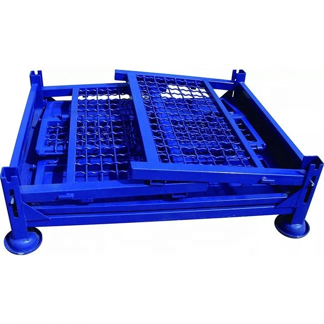 Industrial heavy duty stackable and collapsible storage stillage pallet cage