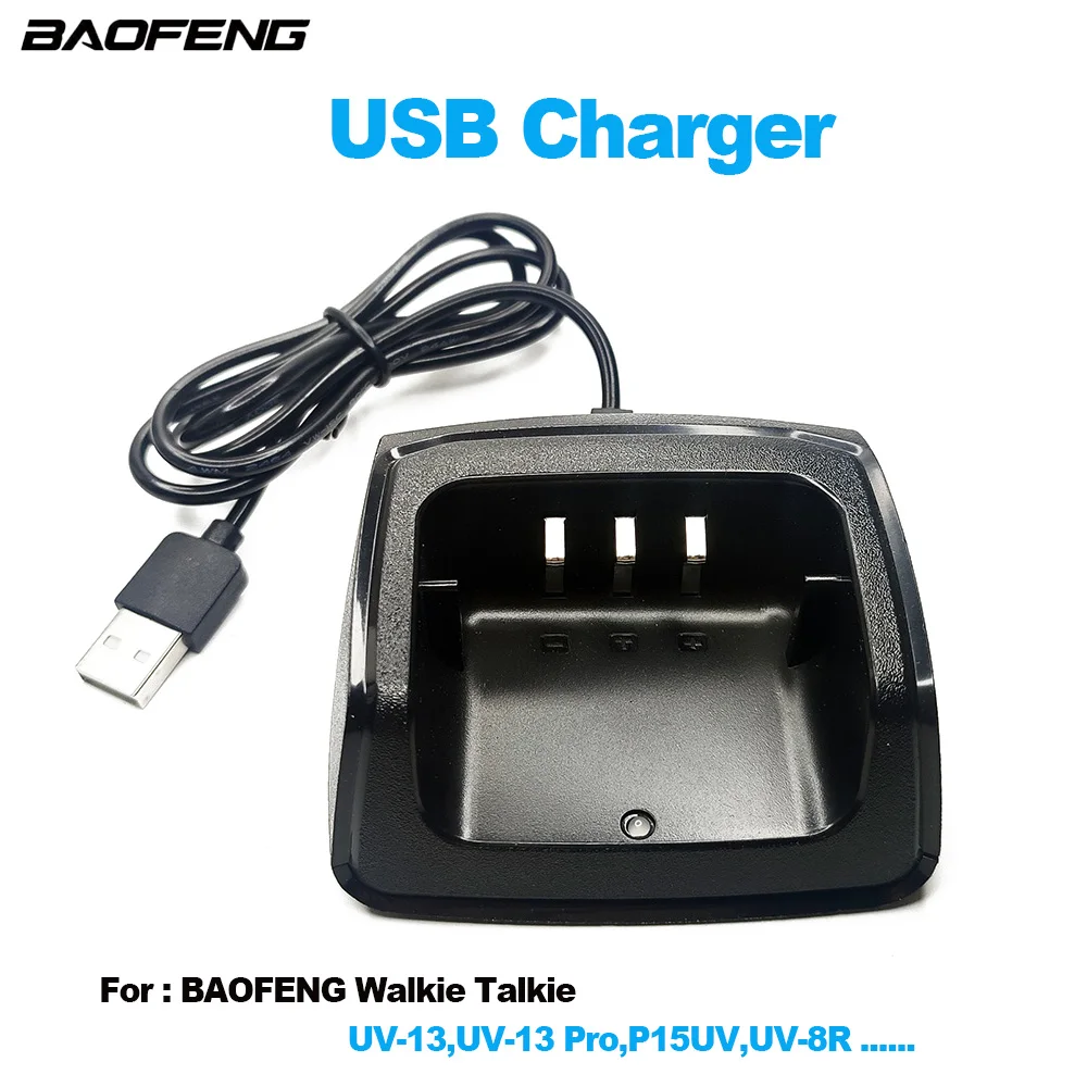 

USB Charger for BAOFENG Walkie Talkie UV-8R UV-13 UV13Pro P15UV Two way Radios Extra Replacement Charger Interphone Accessory