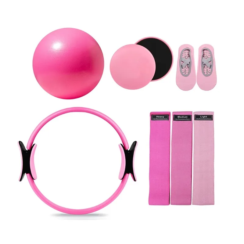 YTYINPilates Accessories Kit Set Customized Mini Ball Pilates Ring Fabric Resistance Bands Core Slider For Exercise Yoga Workout