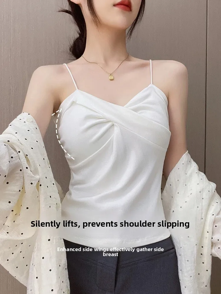 Women's 95% Cotton Strap Vest Sleeveless Top Inner Wear Simple Style All Season  Color plus Size Outerwear Base Layer