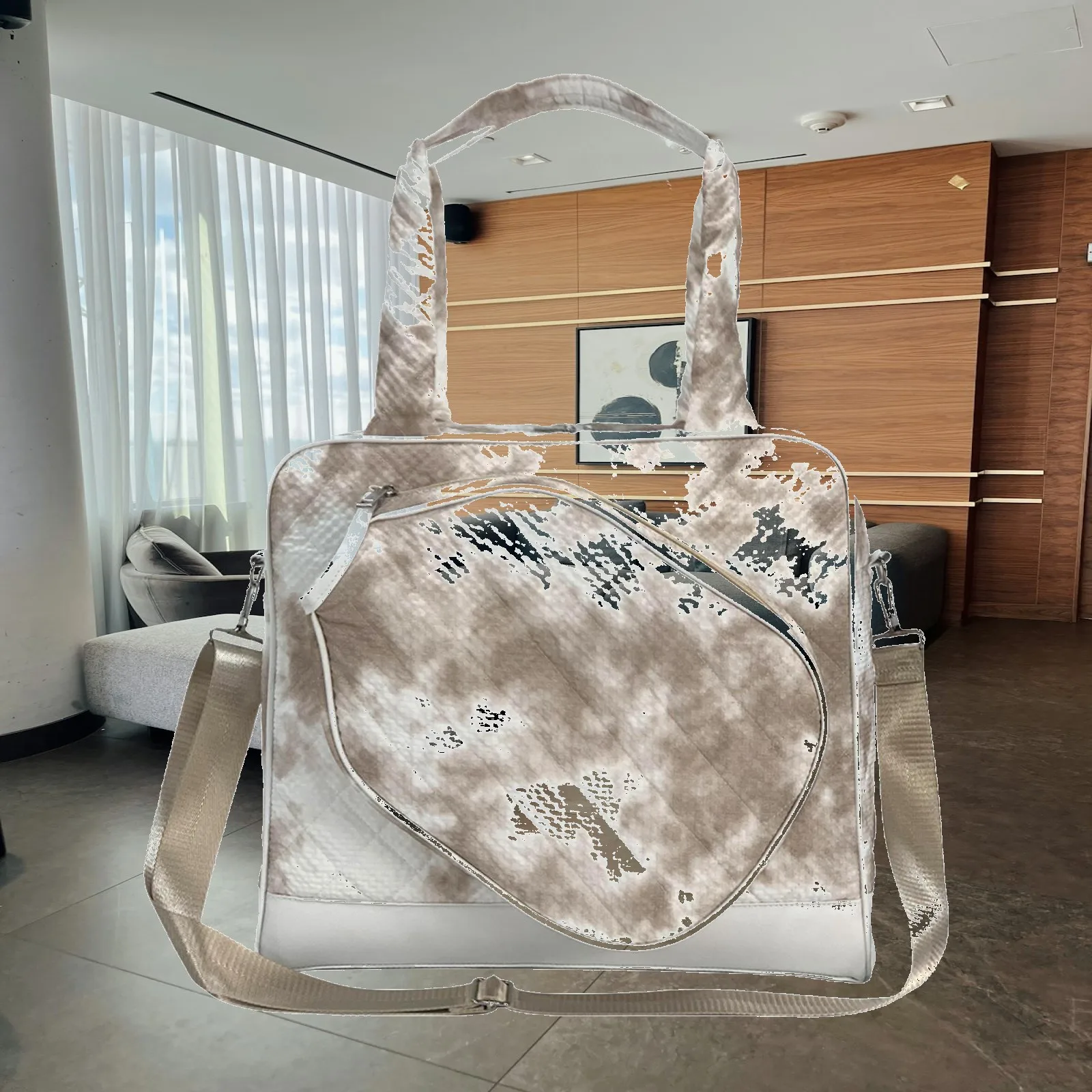 

Pickleball Bag Racket Bag Large for Women Pockets Crossbody Bag with Compartment Fitness Portable Pickleball Paddle Shoulder Bag