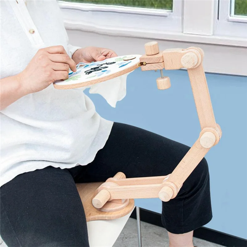 BOFOF Embroidery Hoop Holder Desktop Adjustable Rotatable Embroidery Stand Frame for Sewing DIY Art Craft Needlework Stitching