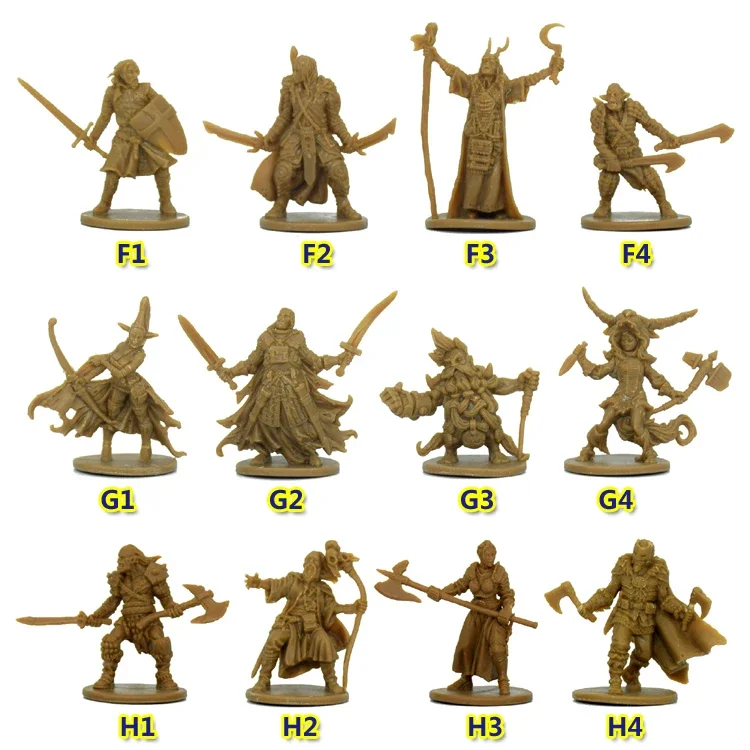 TRPG board game Zombicide miniatures green horde heroes survivors orc human warrior Knight Priest dwarf Warlock figure models