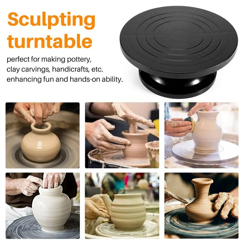 AT84-30Cm Pottery Wheel Modelling Platform Sculpting Turntable Model Making Clay Sculpture Tools Round Rotary Turn Plate Pottery