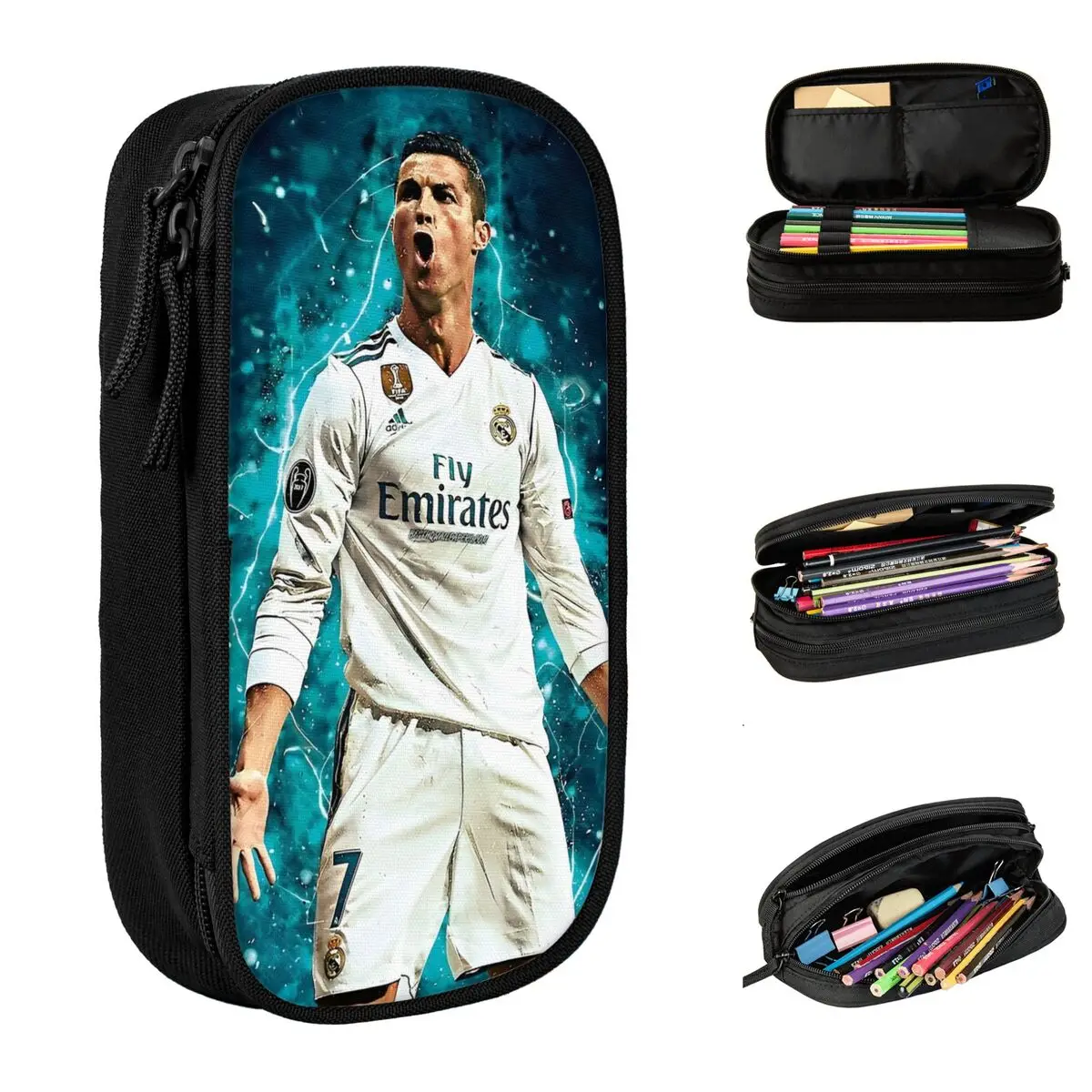 

Cr7 Football Soccer Cristianos Pencil Cases Cr7 Pencil Pouch Pen for Student Large Storage Bags School Supplies Gifts Stationery