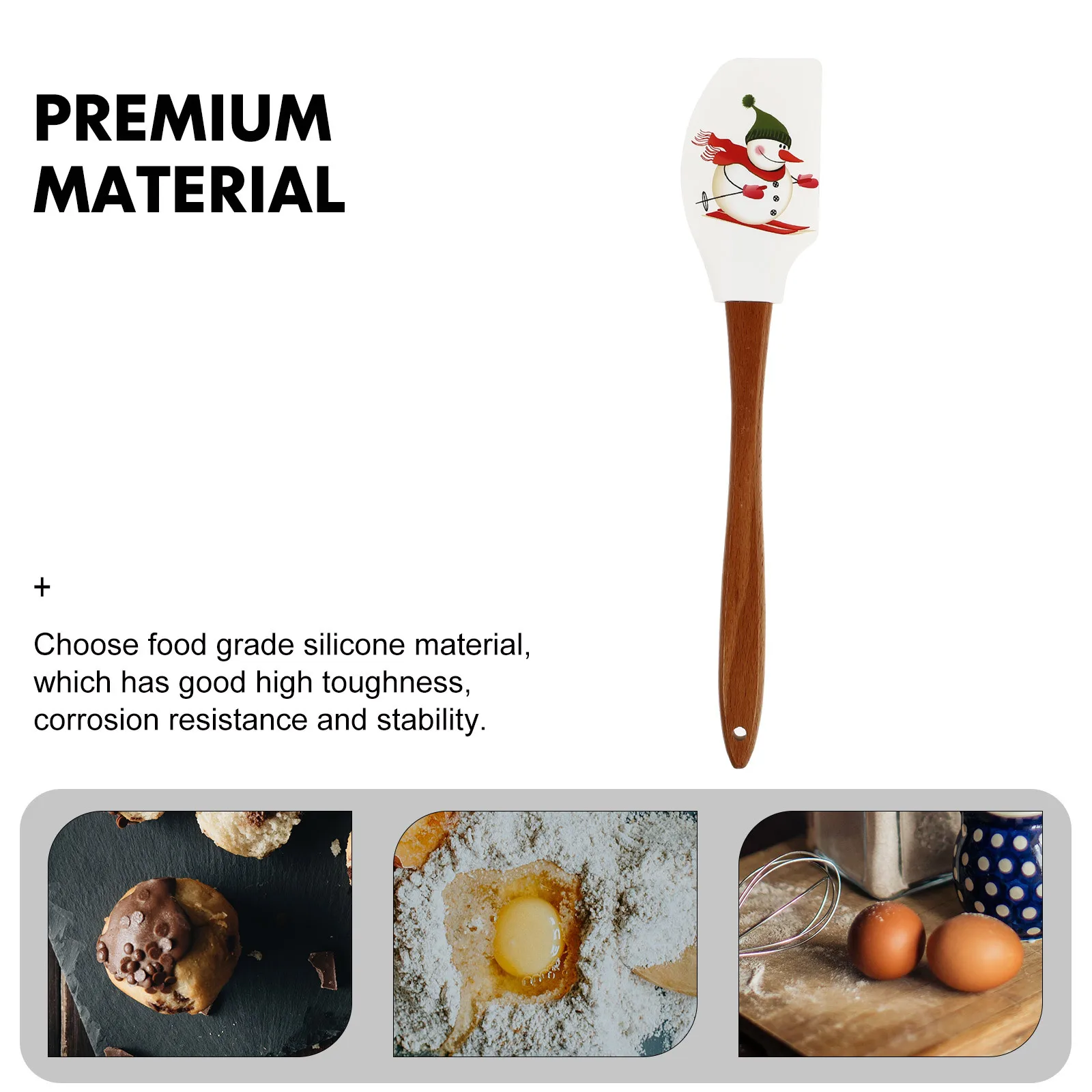 

1pc Silicone Butter Scraper Christmas Design Cream Spreader Baking Tool For Cake Decorating Kitchen Supply