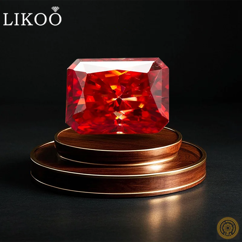 

Муассанит камень гранат красная сияющая огранка 0,5-5,0 карат драгоценный камень для DIY усовершенствованных ювелирных колец изготовления сережек с сертификатом GRA