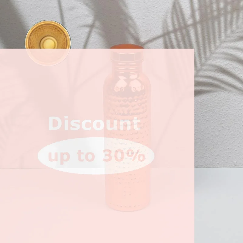 [1Pcs 800ML Electroplated Copper Water Bottle​ ​One-Click Open Lid​ Anti-Slip​ ​Bottle]