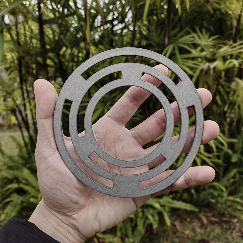Portable Heat-resistant Barbecue Net Circular Rectangular Thick Titanium Material Stove Accessories Convenient Camping Supplies