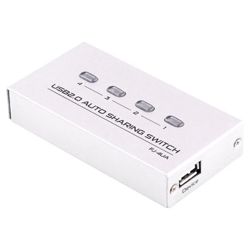 USB2.0 Switcher 2/4 Port Sharing Switcher USB Switcher with 2/4 USB2.0 Ports USB Cable for Printers Keyboards Drives