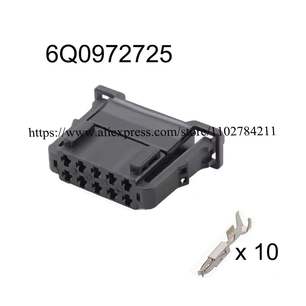 100Set 6Q0972725 automotive Waterproof male female wire connector terminal plug 10 pin socket rubber seal