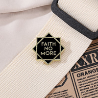 Black Octagonal Star Faith No More Enamel Brooch Creative Design Lapel Pin Badge Jewelry Gift For Kid Friend