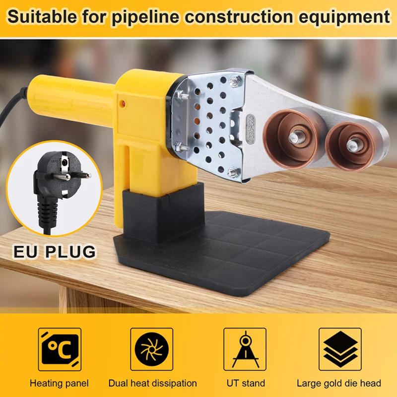 PPR Water Pipe Heat Fuse Water Pipe Constant Temperature PE Hydropower Engineering Quick-Heat Welding Machine EU Plug