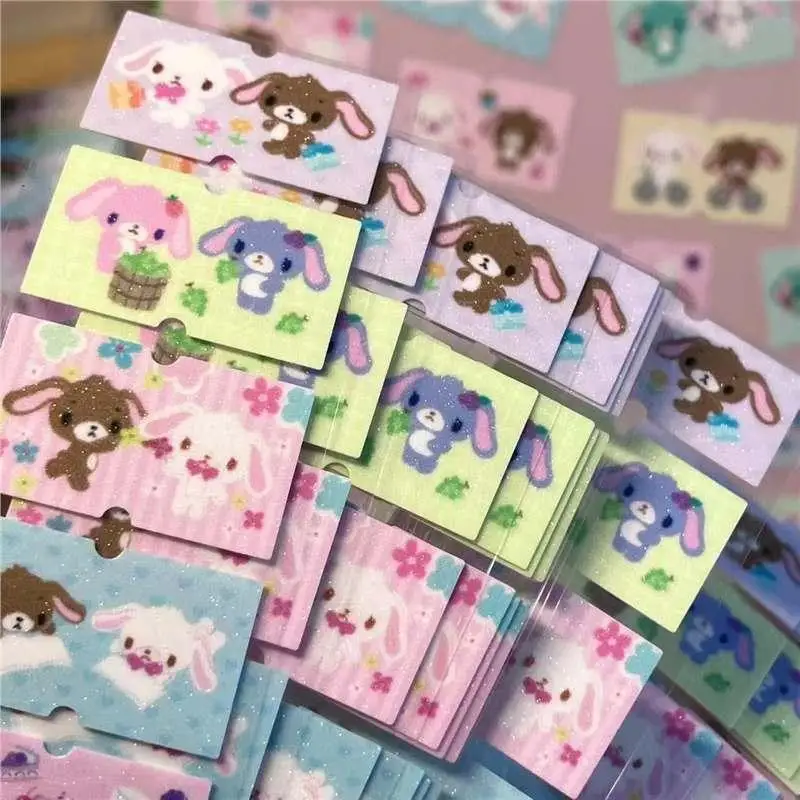 

500Pcs/roll Cartoon Sugarbunnies Adhesive Hand Account Stickers Notes Decorative Scrapbook Sticker Labels For Kids DIY Gift Toys