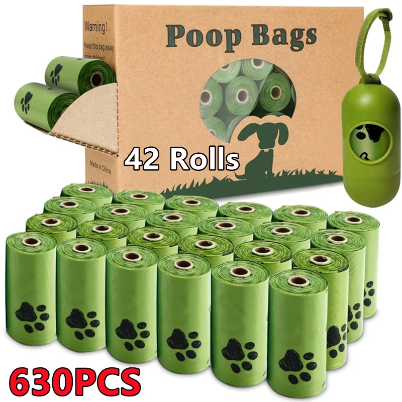 Bolsa de basura Biodegradable para mascotas, bolsas de caca de perro a granel, bolsa de caca perfumada Biobase, bolsas de residuos de gato degradables, dispensador de caca de perro, regalos, nuevo