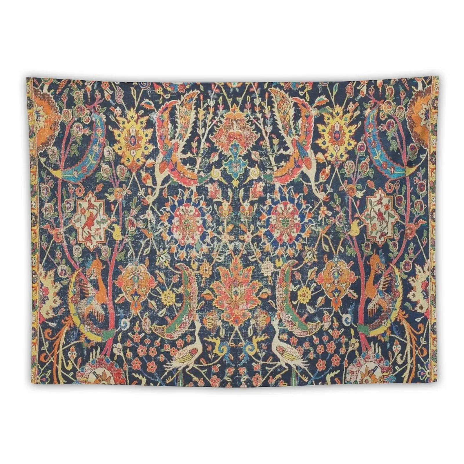 Kirman Vase Carpet Fragment Print Tapestry Christmas Decoration Wallpaper Decoration Room Tapestry