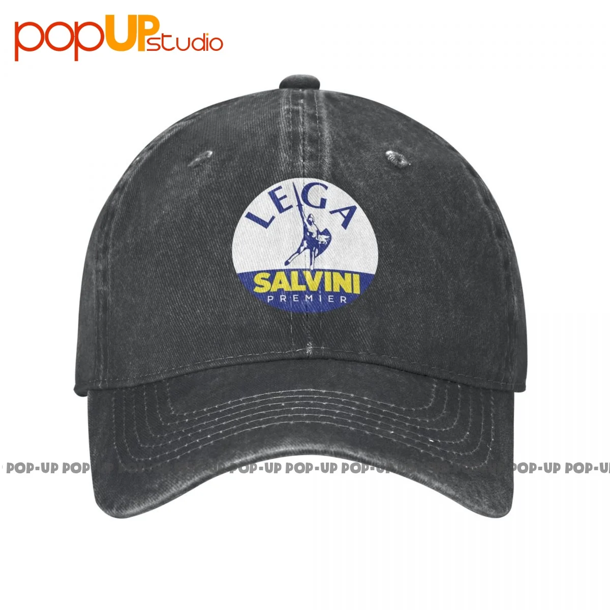 Lega Salvini Premier Logo Italy Italia Washed Denim Baseball Cap Trucker Hats Cool Best Quality