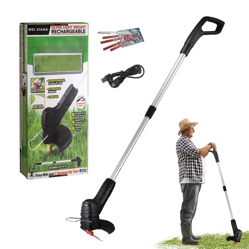 Electric Lawn Grass Trimmer Edger Portable Low Noise Landscaping Tool Cordless Adjustable Cutter Garden Pruning Tool for Garden