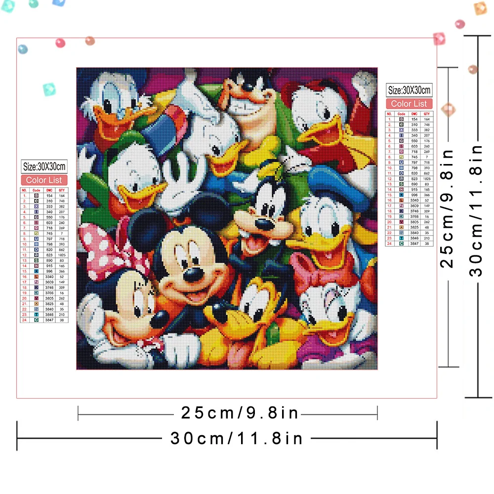 Disney Diamond Painting Stitch Full Round Square Diamond Fruit Craft Kit Ręcznie robiony prezent Dekoracja ścienna