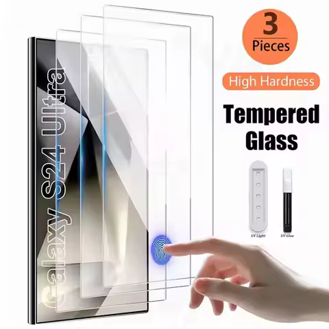 UV Liquid Full Glue Tempered Glass For Samsung Galaxy S23 S25 Ultra Screen Protector S20 S21 S24 S22 Ultra Plus Protective Film