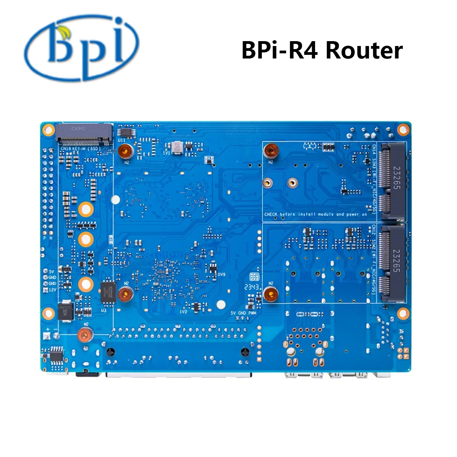 Banana Pi BPI-R4 V1.1 WIFI7 Router Development Board MediaTek MT7988A (Filogic 880) Quad-core Arm Corex-A73 4GB DDR4 8GB eMMC