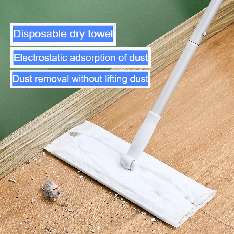 Electrostatic Dust Removal Paper Ultra-fine Fiber Cloth Flat Mop Replacement Pad Disposable Dry And Wet Cleaning Supplies