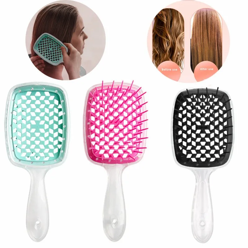 Women\'s Hair Combs Wide Teeth Air Cushion Comb Women Scalp Massage Comb for Hair Hollow Out Salon DIY Combs Hairdressing Tool