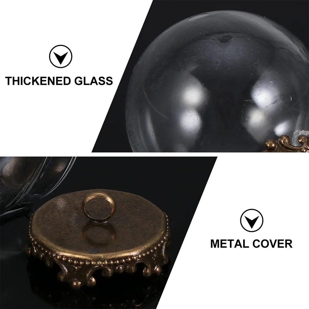 

10Sets Mini Clear Glass Ball Pendant Charms Separate Caps for DIY Jewelry Making Crystals Dried Flowers Glitter Fillable