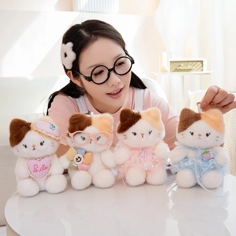 Cute Scented Calico Cat Plush Toy Princess Dress Kitten Stuffed Animal Soft Plushies Kawaii Gift Desk Ornament Gift