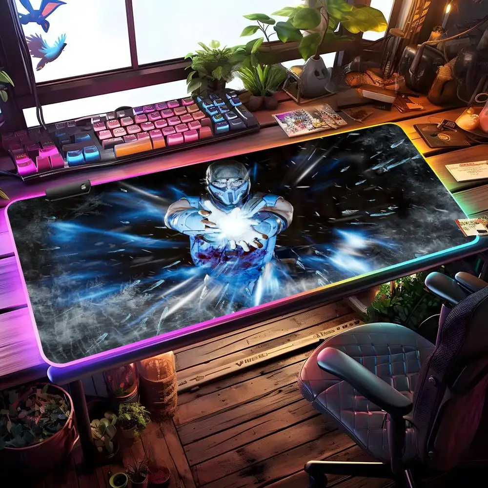 

Коврик для мыши Game Zero-mortal-kombat, игровой коврик для мыши RGB, настольный коврик HD Gamer, большой светодиодный светильник, коврики для мыши XXL