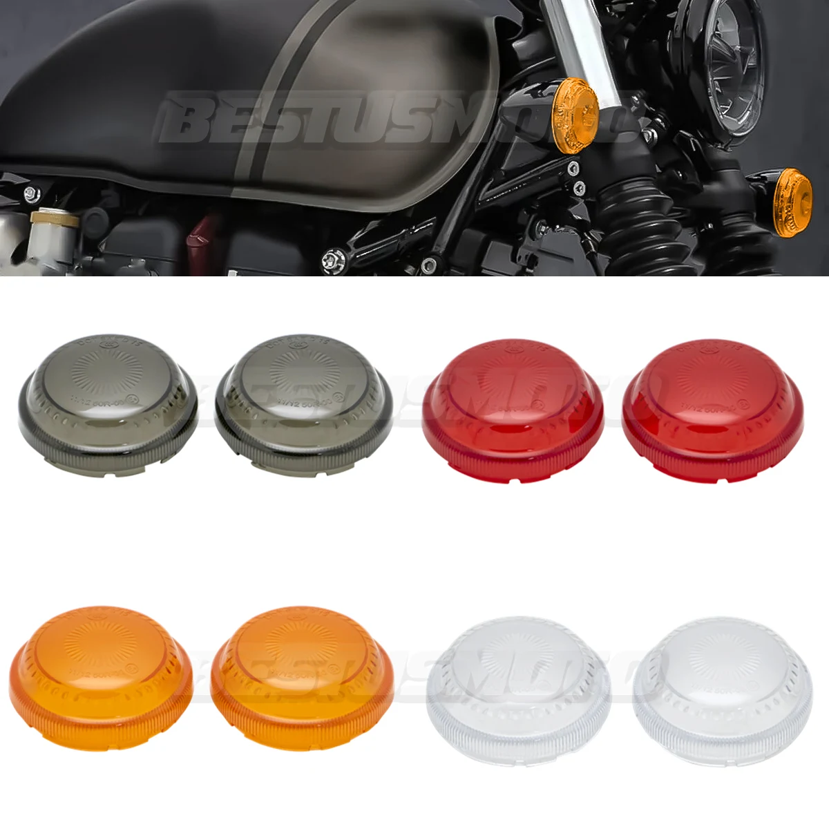 Motorcycle ABS Turn Signal Light Lens Cover For Triumph Bonneville Bobber 1200 2017-2026 Bobber Black/Speedmaster 1200 2018-2026