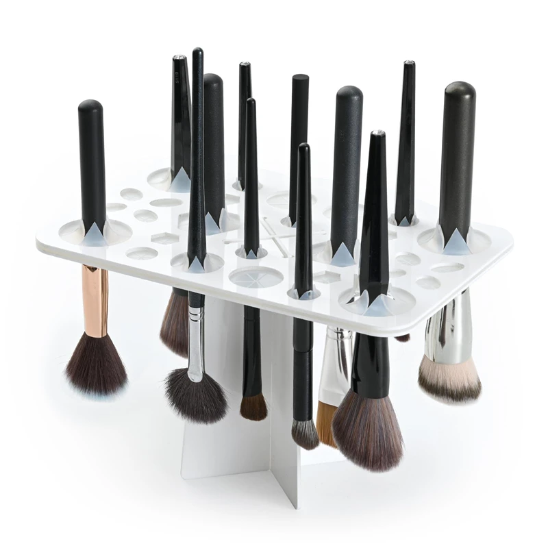 28 Holes Stand For Brush Holder Make Up Drying Rack Organizer Shelf Tree Organizer Cosmetic Foundation Brushes Dryer Stand Tool