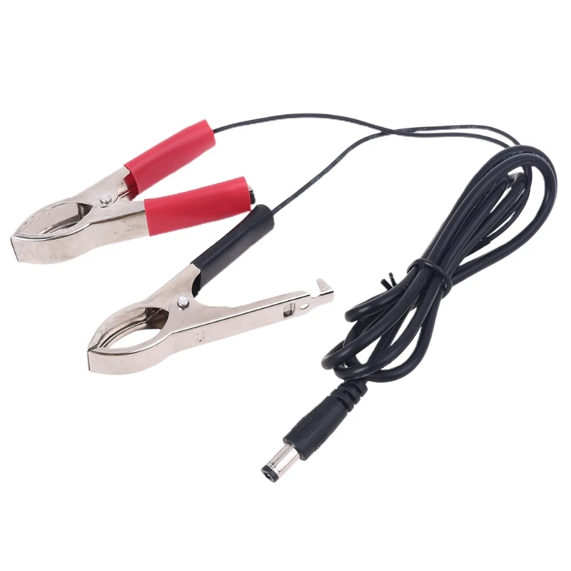 100cm 5.5x2.1mm for DC Power Plug Male Connector to Dual Alligator Clip Cable Cord for Led Strip Light CCTV Camera Route