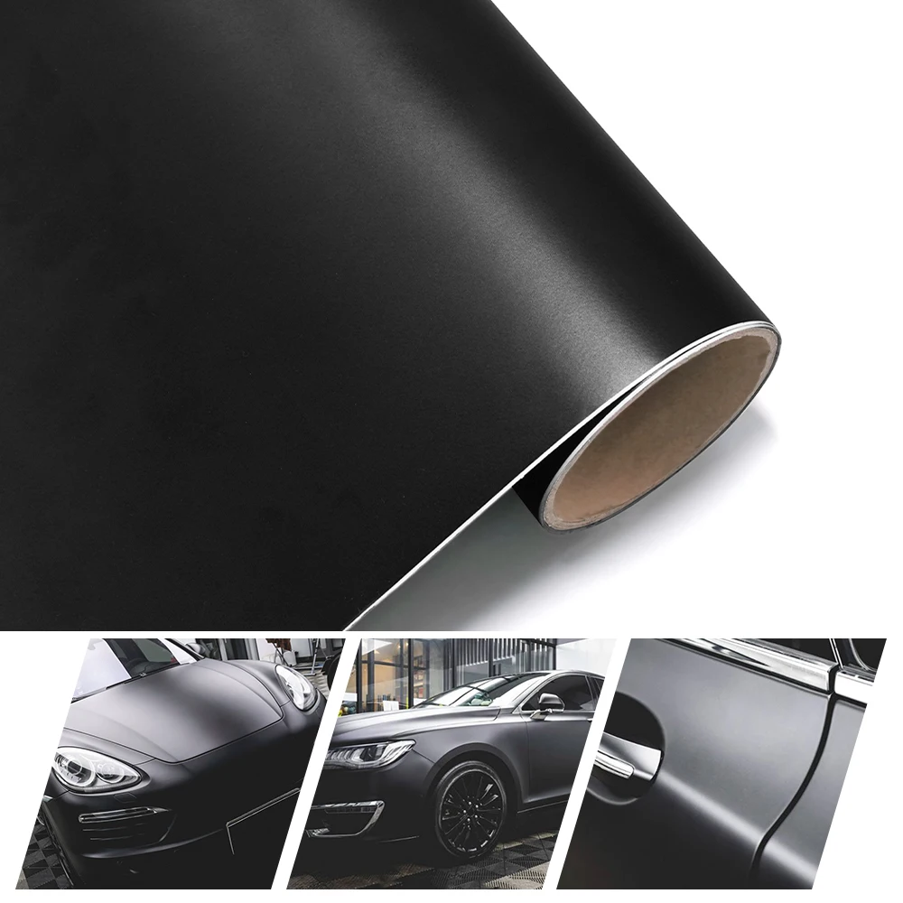 

Matte Black Vinyl Car Wrap Film Foil Sticker Sheet Vehicle Decal Auto Wrapping Air Free Bubble DIY Decoration Auto Accessories