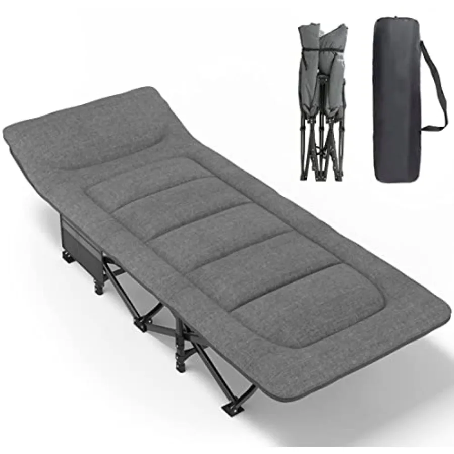 

Кемпинговая кровать для взрослых с матрасом и подушкой, портативная складная кровать для сна, легкая походная кровать с сумкой для переноски, выдерживает до 4 человек.