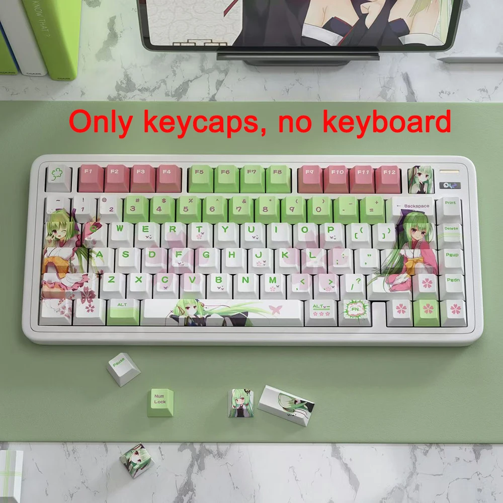 

Murasame Anime Keycap Senren Banka Cute Cartoon 125key Customized PBT Cherry Profile Gaming Keycaps for Mechanical Keyboard Gift