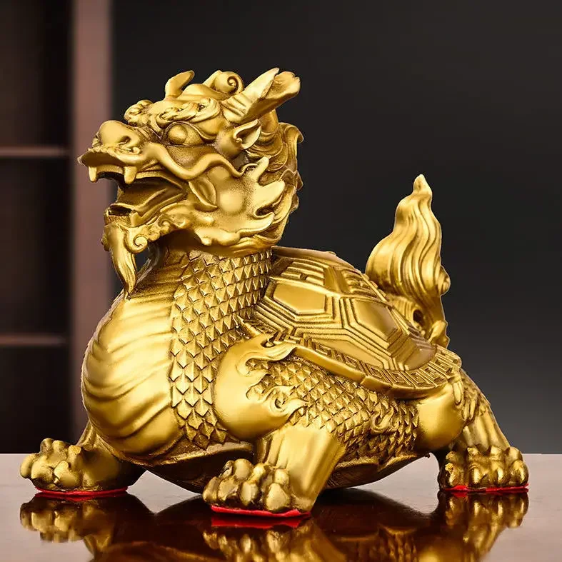 

Винтажный стиль, полностью медный орнамент в виде животного, дракона, черепахи, украшение для дома, гостиной, офиса, настольной винной стойки, украшение