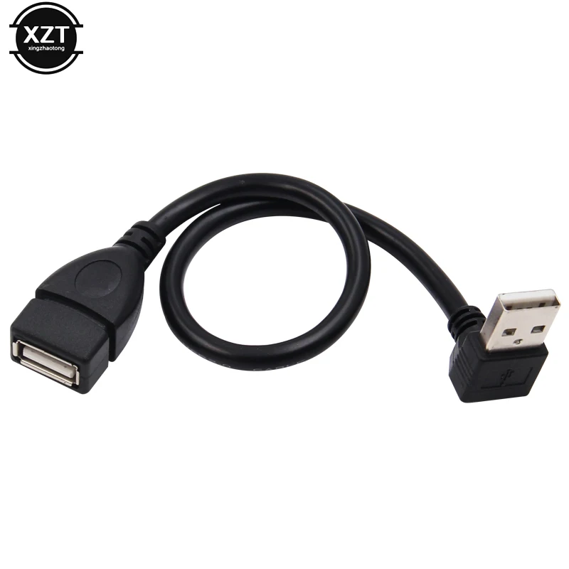 25 cm Wysokiej jakości 90-kątny przedłużacz USB 2.0 A męski na żeński Konwerter kabla USB 2.0 do transmisji danych