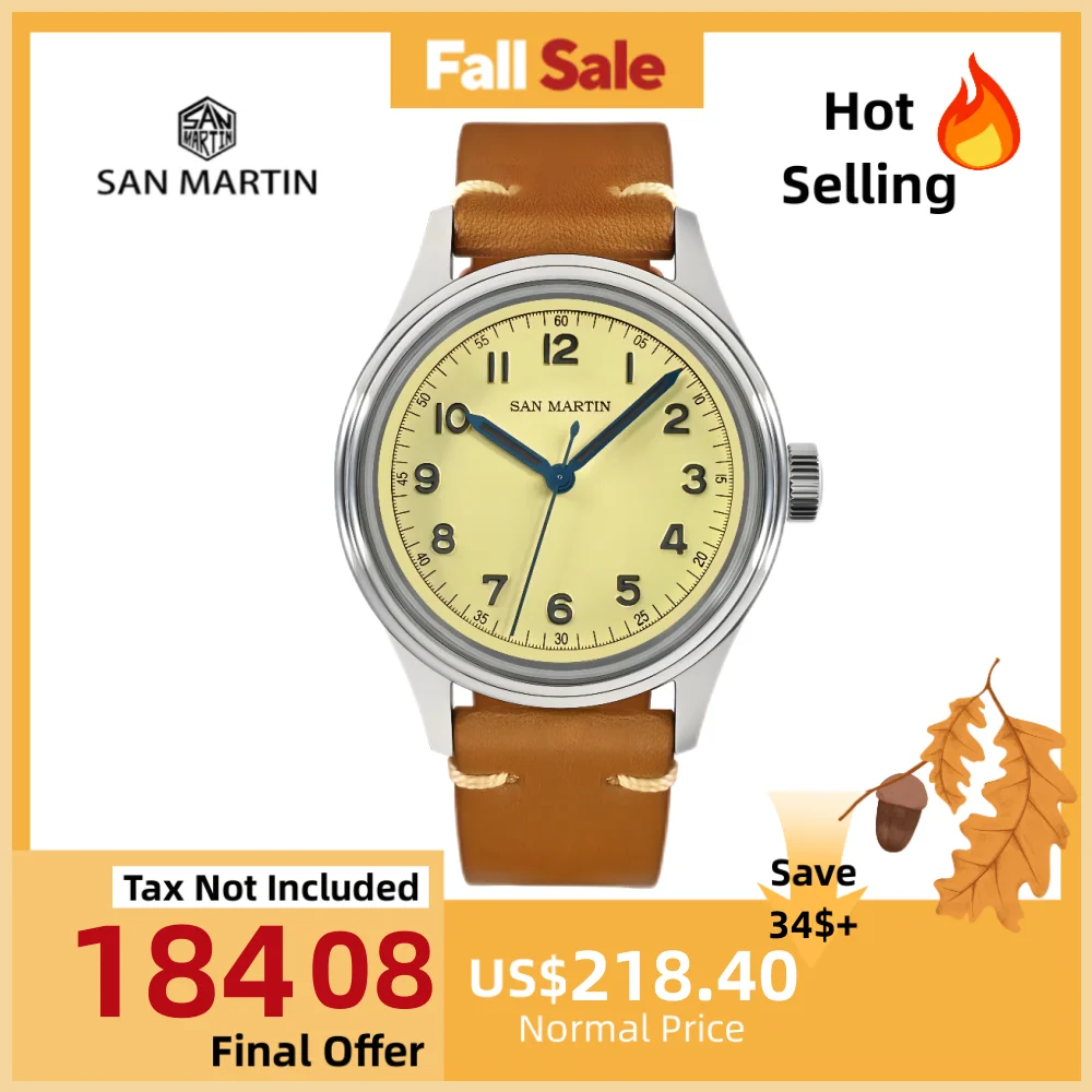 

San Martin 38.5mm Niche Automatic Mechanical Wristwatche Men NH35 Military Watches Sapphire часы мужские наручные 10Bar SN0108