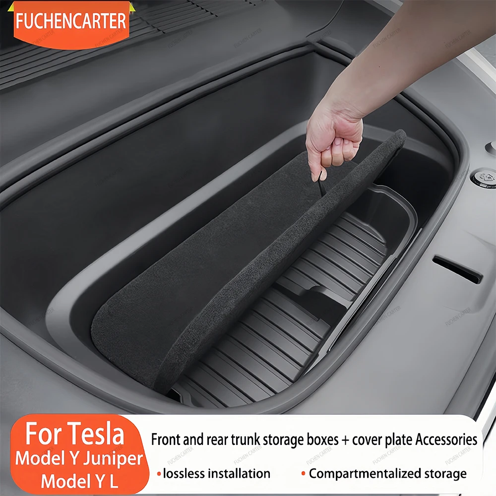 For Tesla Model YL Model Y  Juniper 2025-2026 Front&Rear Trunk Storage Box Double-Deck Luggage Frunk Organizer Box Accessories